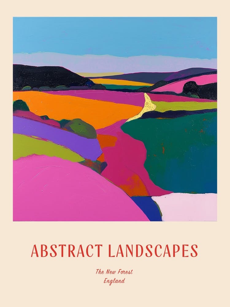 Colourful Abstract The New Forest England 3 Poster