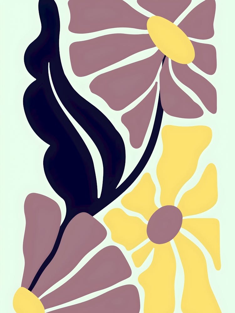 Henri Matisse Flowers On A Blue Background