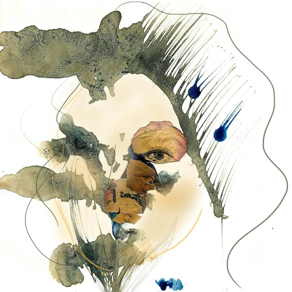 Woman Behind Roses 2