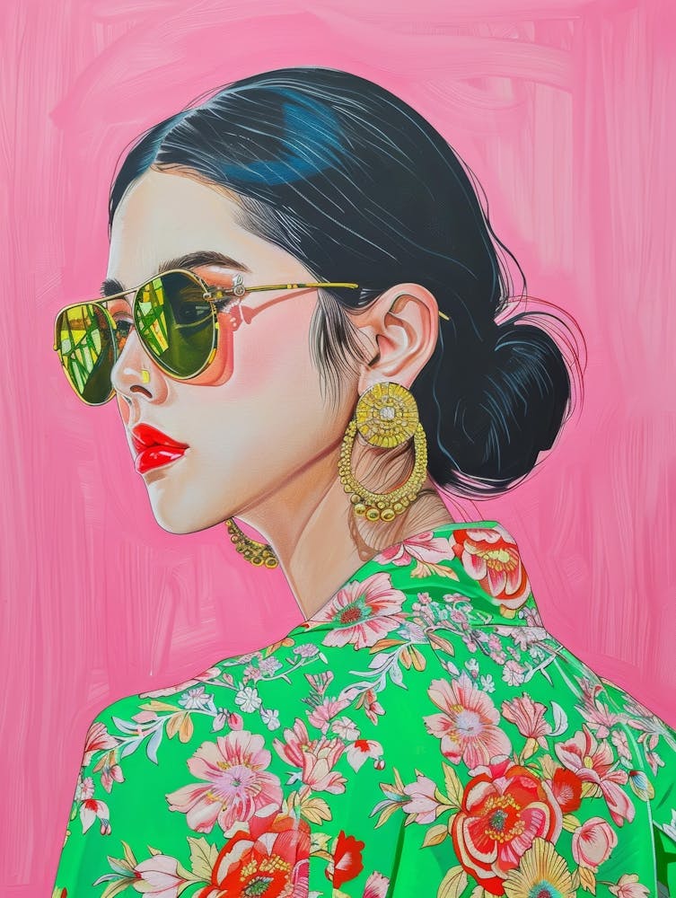 Asiatische Frau mit Sonnenbrille 1