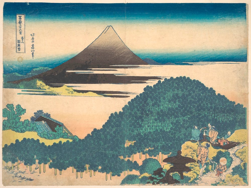 The Enza-no-natsu Pine Tree at Aoyama, Katsushika Hokusai