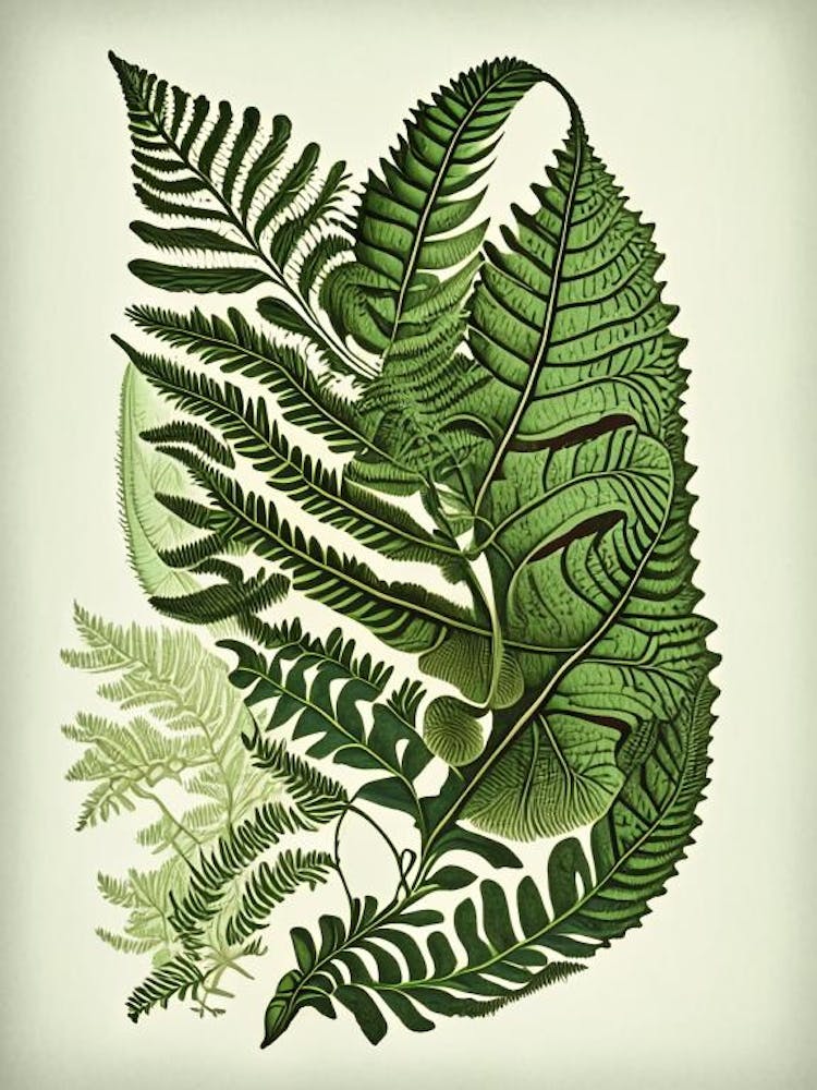 Walking Fern Vintage Botanical Poster