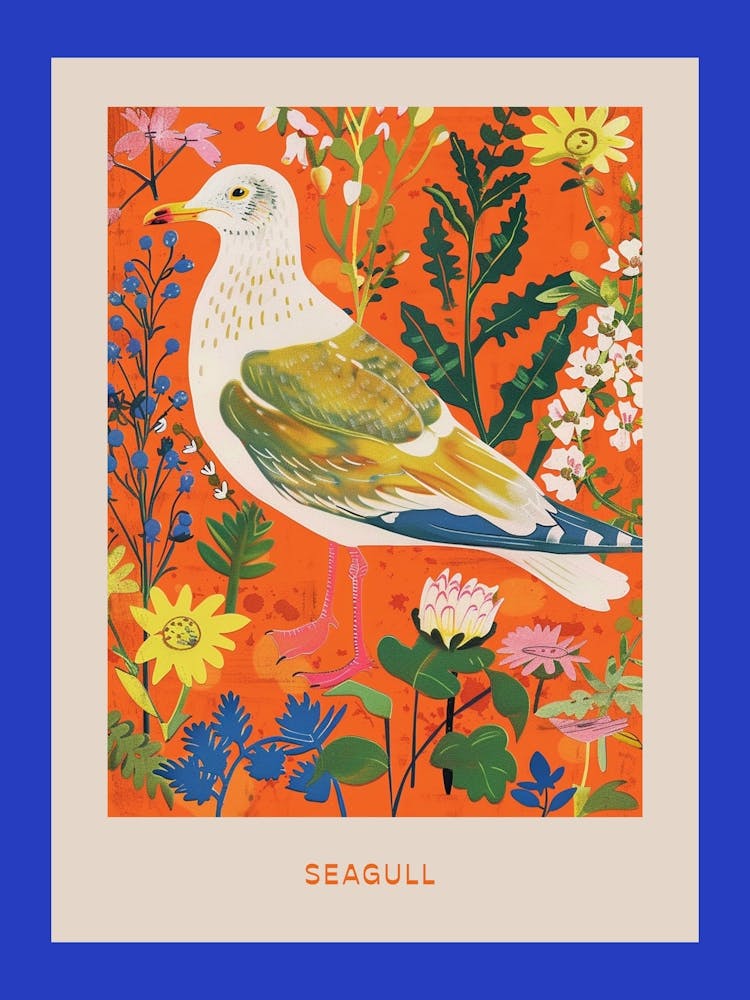 Spring Birds Poster Seagull 3