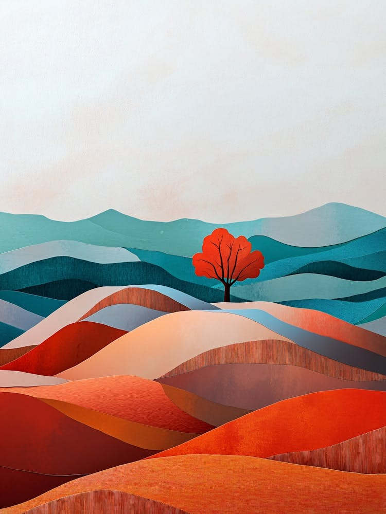 Abstract Landscape With A Tree