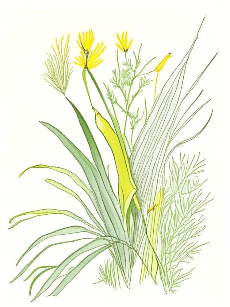 Lemon Grass Spices And Herbs Pencil Illustration 1