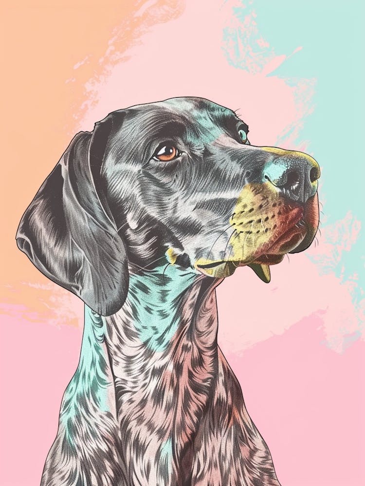 Spotted Pastel Dog Illustration