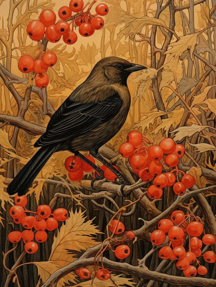 Dark And Moody Botanical Cowbird 1