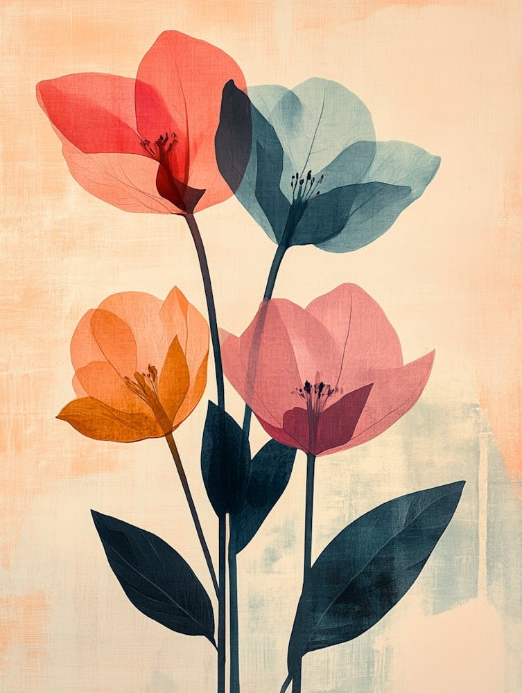 Fleurs dans un vase - Impression sur toile 2