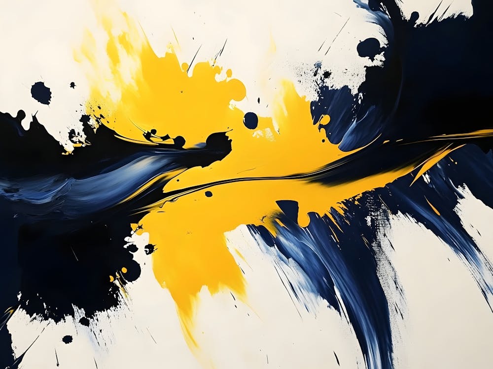 Blue And Yellow Abstract Painting