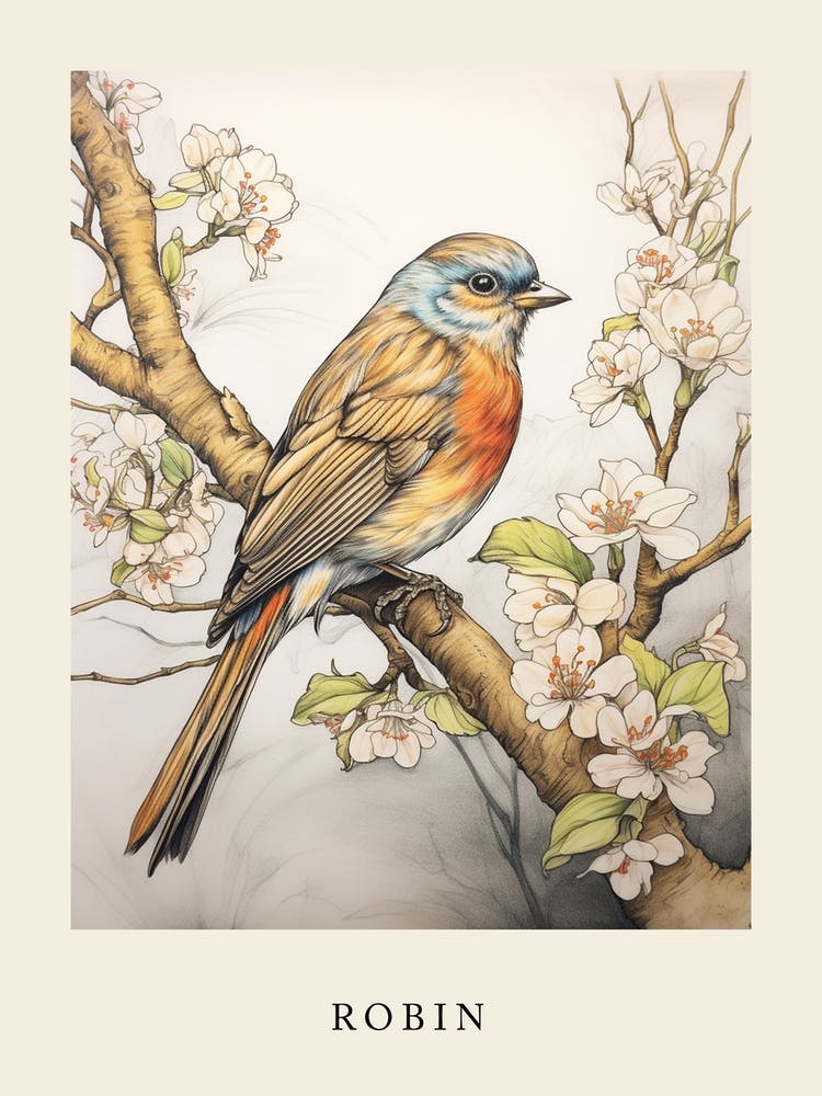 Beatrix Potter Inspired  Animal Watercolour Robin 2