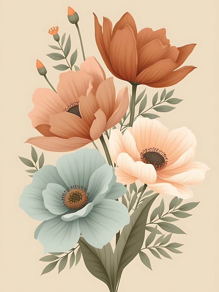 Soft Pastel Flower Prints | Aesthetic Wall Art for a Cozy Home