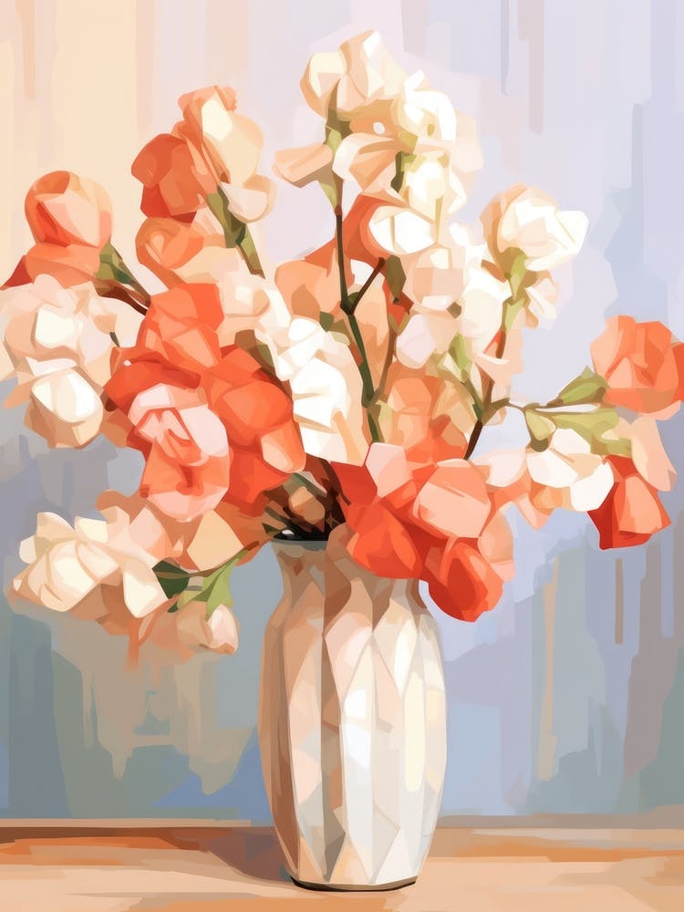 Sweet Pea, Flower Still Life Painting 1 Dreamy