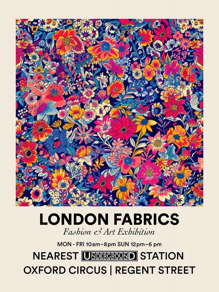 Poster Floral Morning London Fabrics Floral Pattern 4
