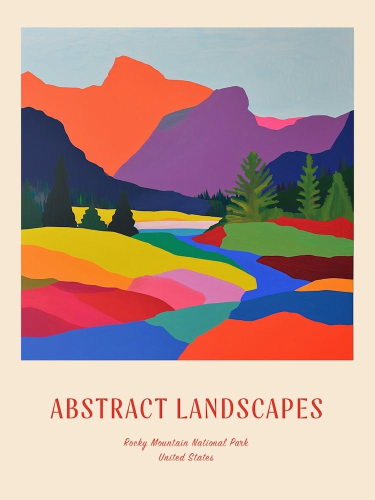 Colourful Abstract Rocky Mountain National Park Usa 5 Poster