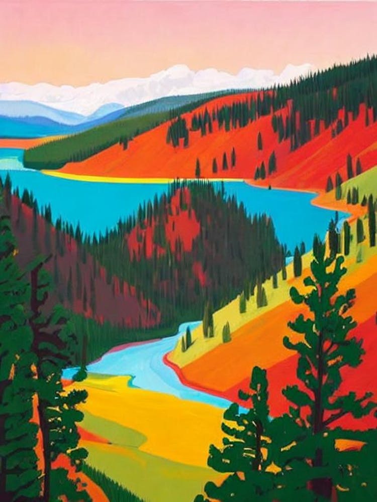 Yellowstone National Park United States Of America Abstract Colourful