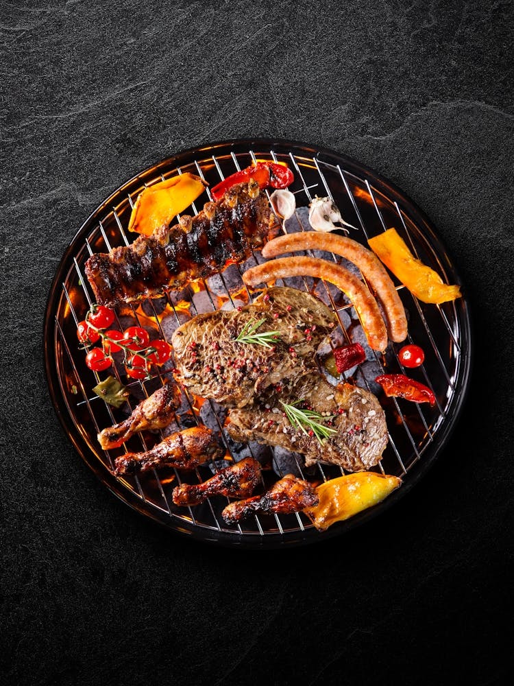 Grill BBQ — Food kitchen poster/blackboard, photo art