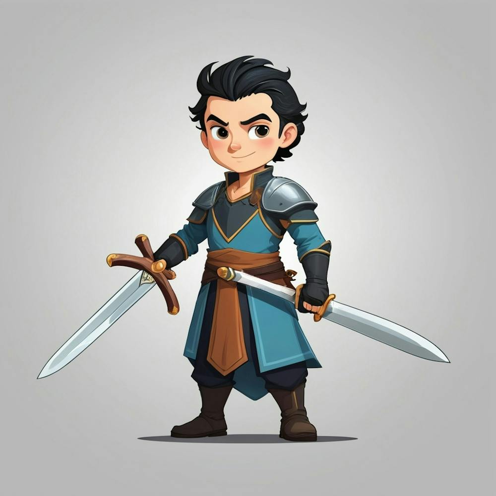 Default Sword Simple Cartoon Vector Character Design 0