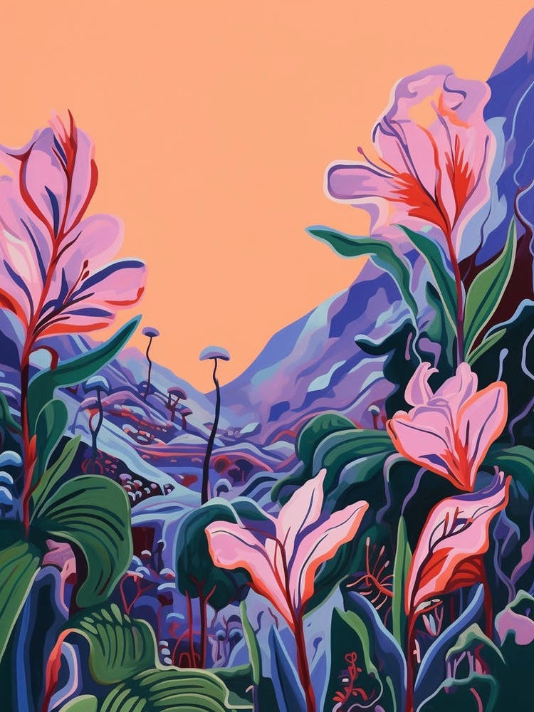 Boho Wildflower Painting Fringed Gentian 3