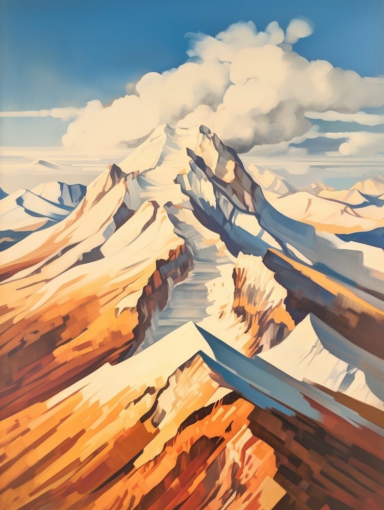 Mount Elbrus Russia 1 Mountain Painting