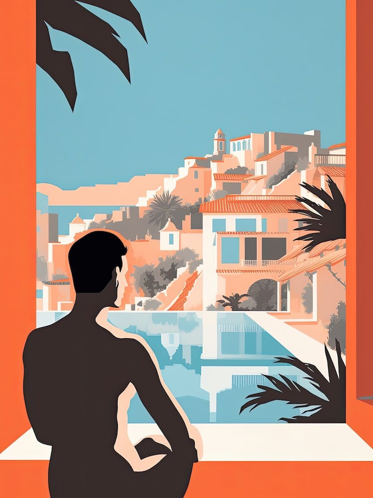 Ibiza, Spain, Bold Outlines 4