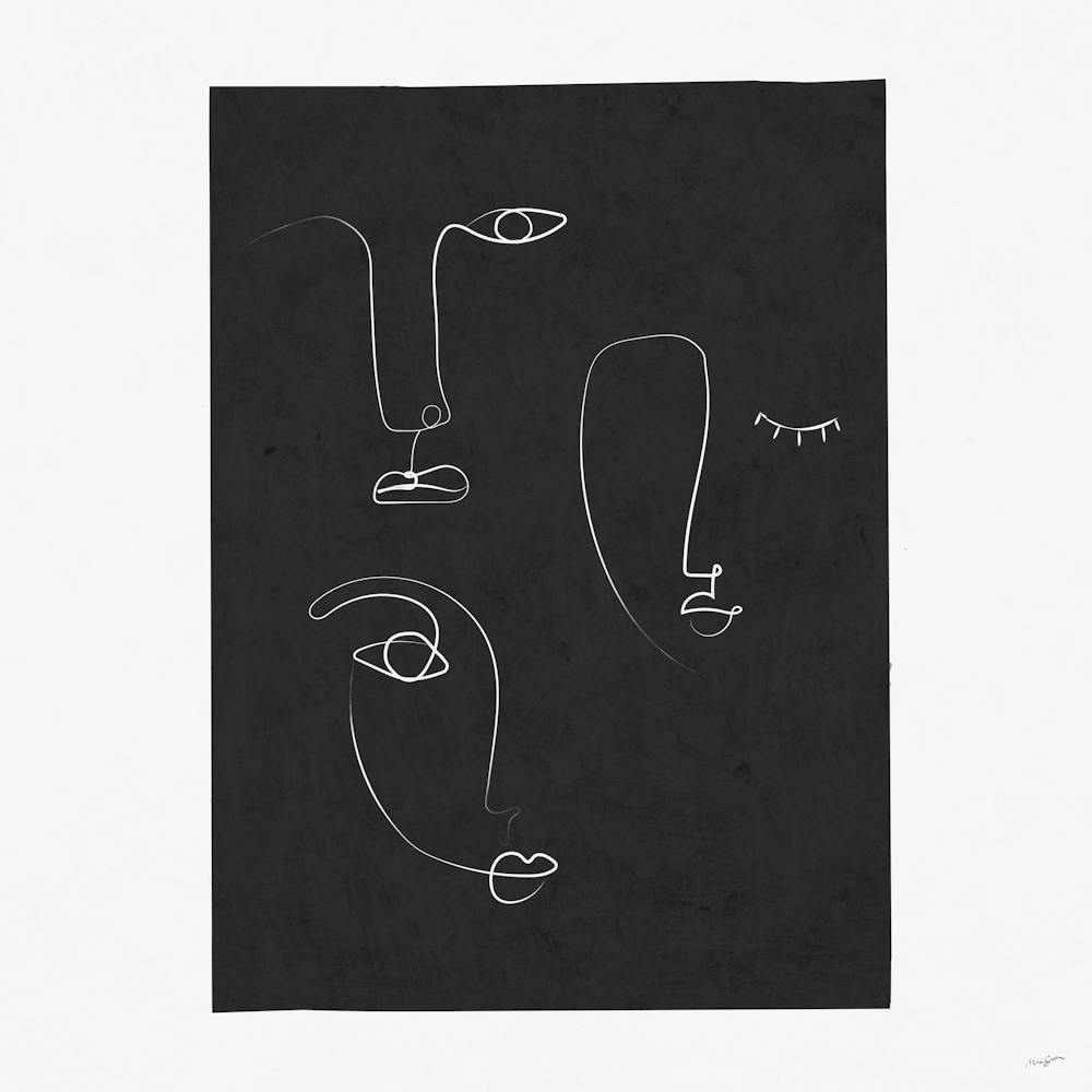 Faces of Lines Black