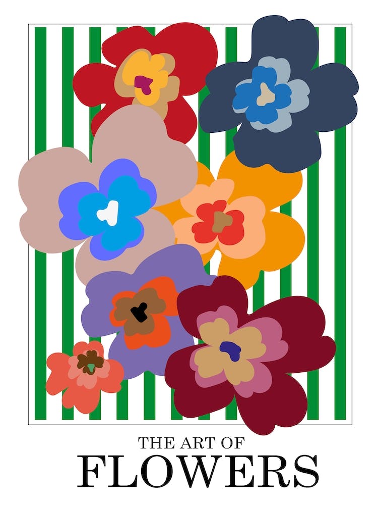 The Art Of Flowers Green Stripe