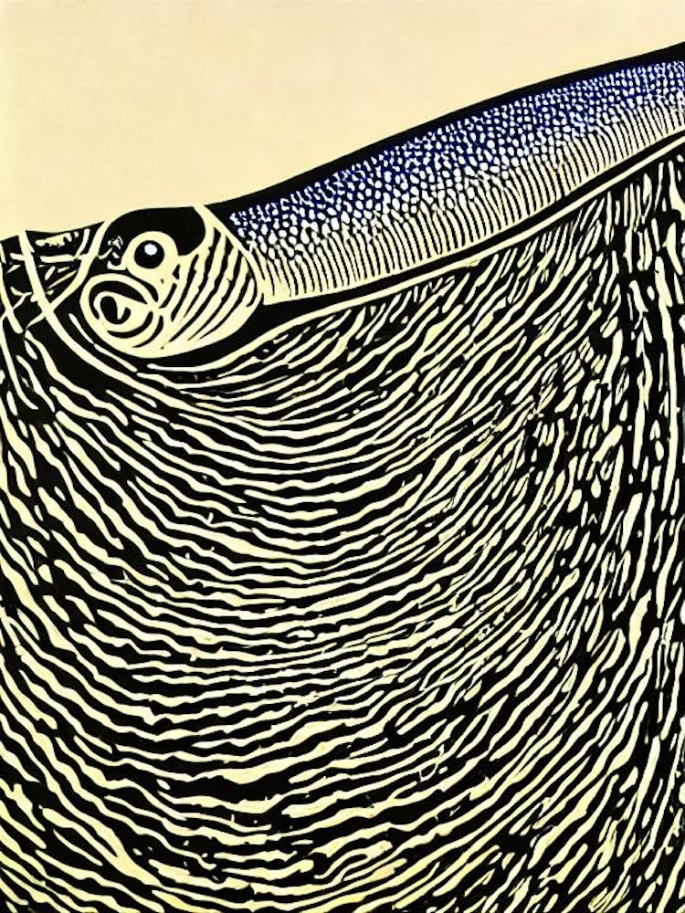 Trumpetfish Linocut