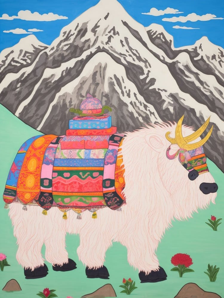 Maximalist Animal Painting Yak 2