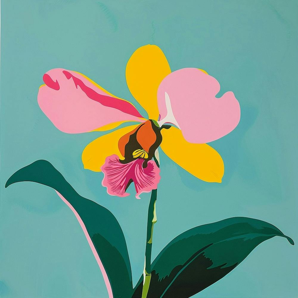 Monkey Orchid 2 Square Flower Illustration