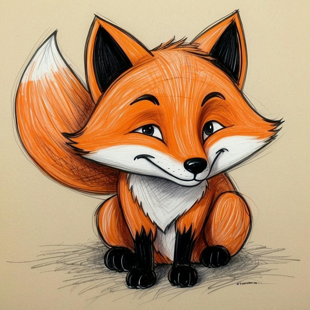 Cute Fox Drawing