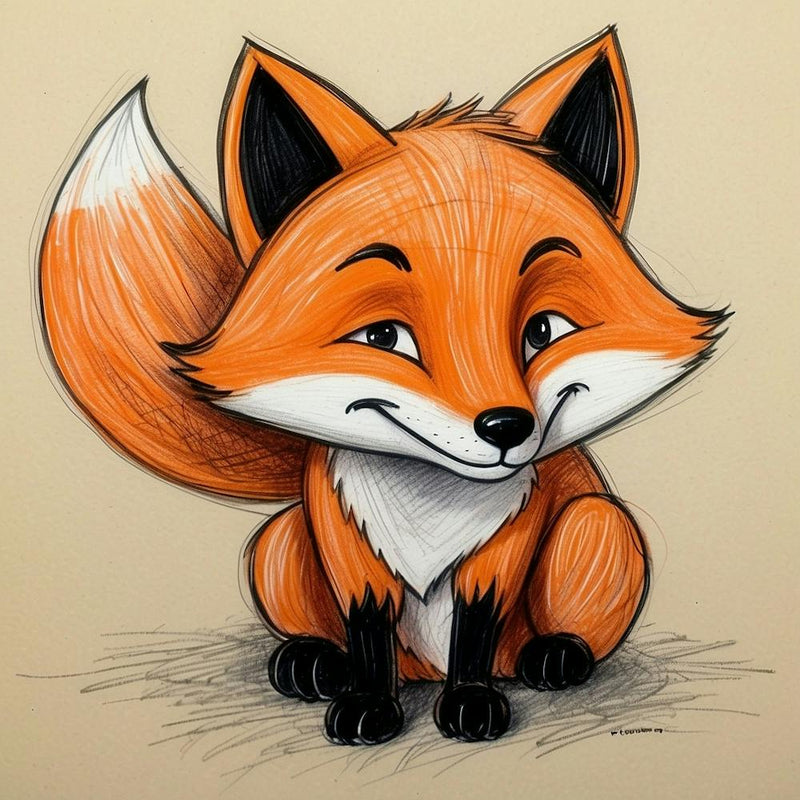 Cute Fox Drawing