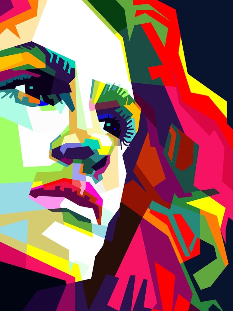 Julia Roberts Hollywood Movie Actress Pop Art WPAP