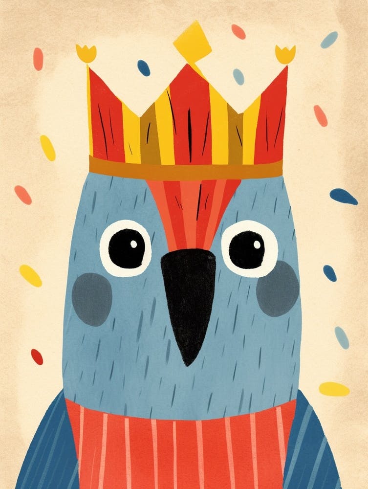 Little Macaw 1 Wearing A Crown