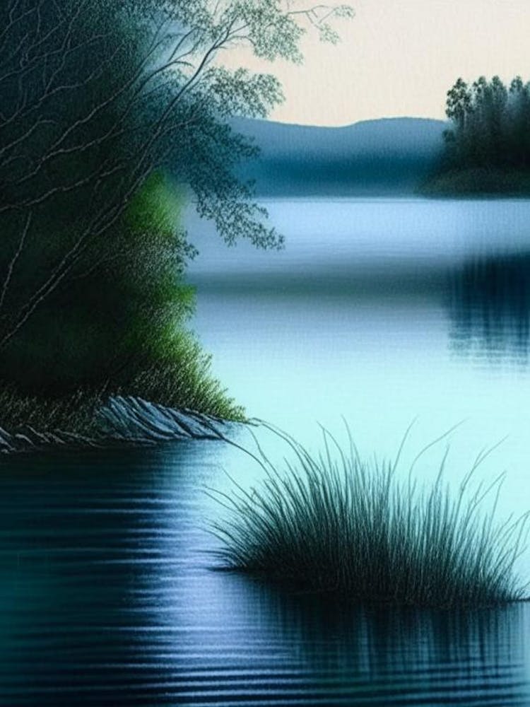 Lake Waterscape Crayon 2