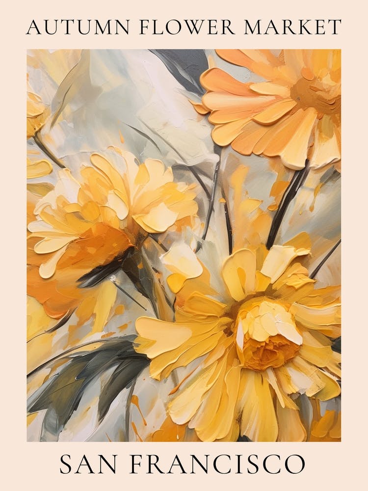 Autumn Flower Market Poster San Francisco