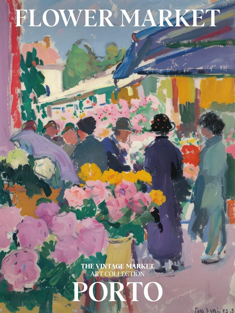 Peinture Marché aux Fleurs Vintage Porto 4
