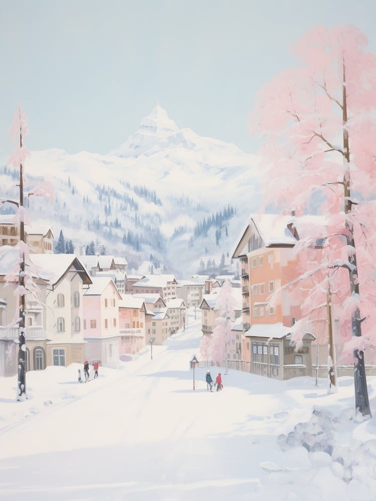Dreamy Winter Painting St Moritz Switzerland 3