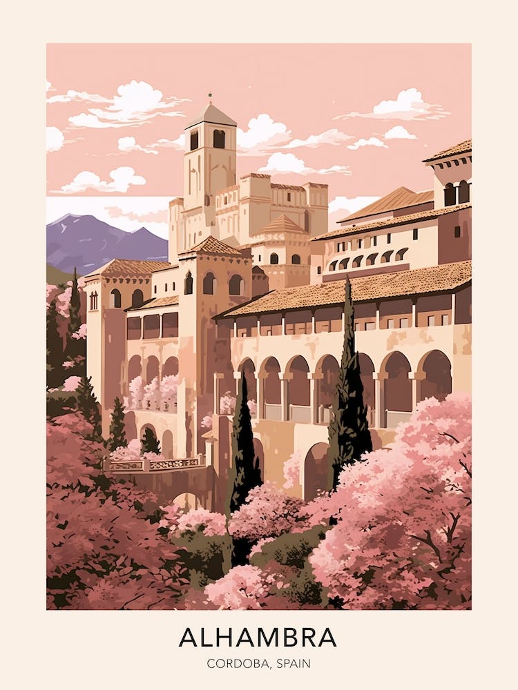 Alhambra Cordoba Spain Travel Poster