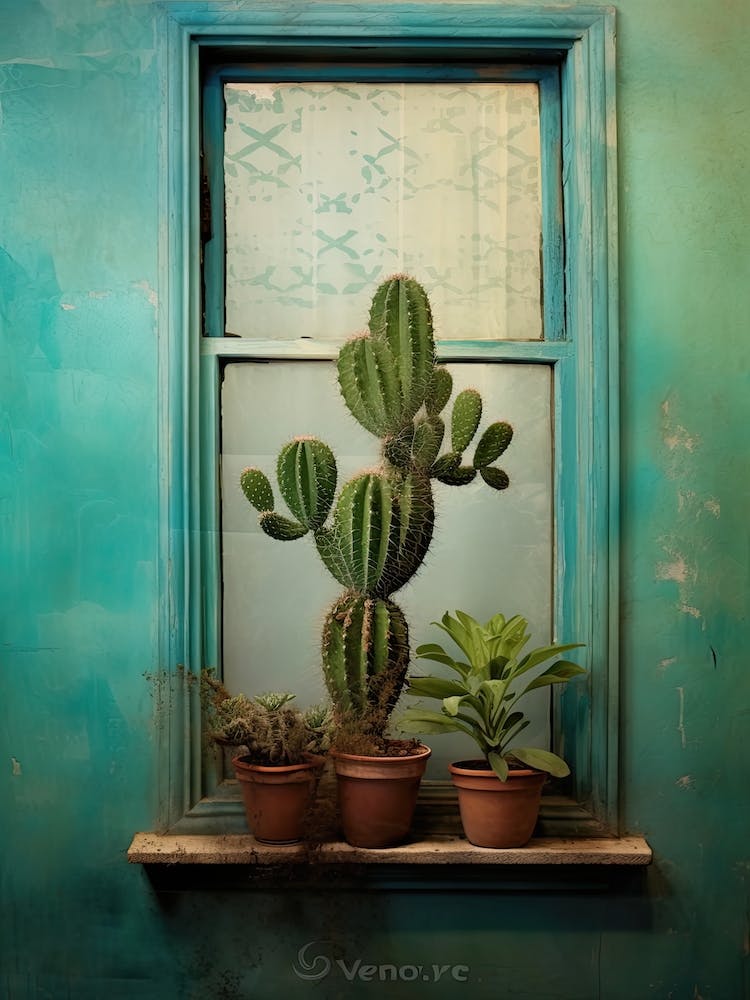 Bunny Ear Cactus On A Window  2
