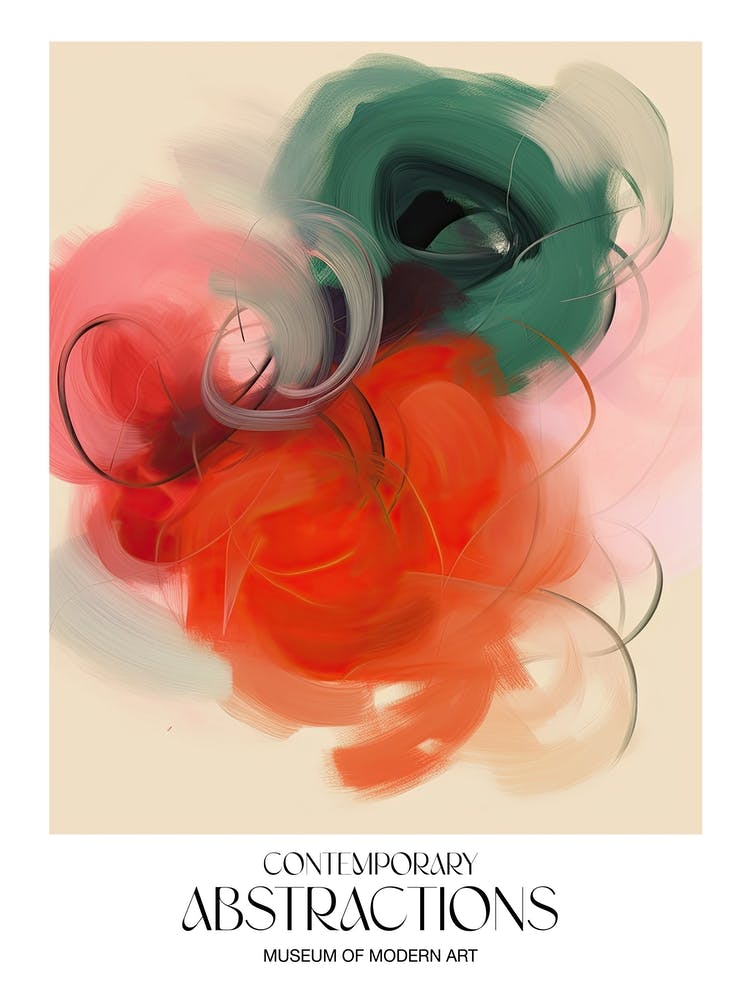 Brush Stroke Flowers Abstract 5 Exhibition Poster