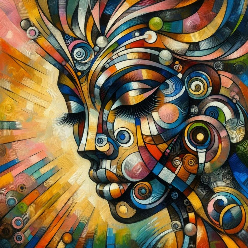 Portrait of a woman in abstract