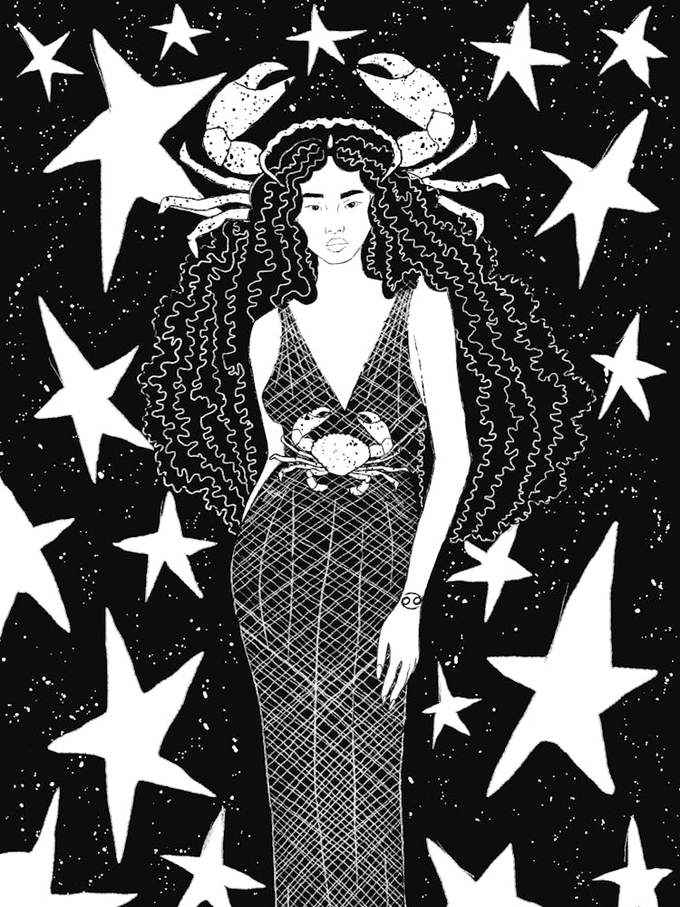 Cancer Astrology Woman Art