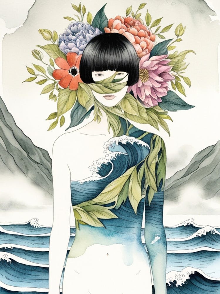 Woman With Flowers 12
