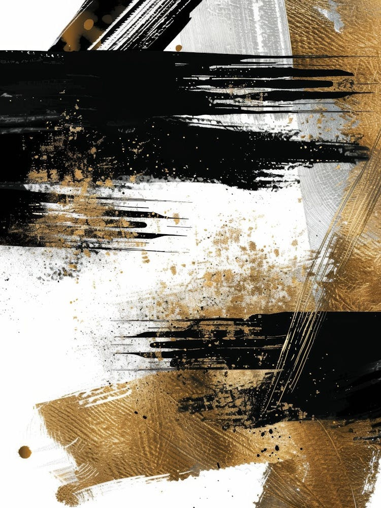 Abstract Gold And Black Painting 19