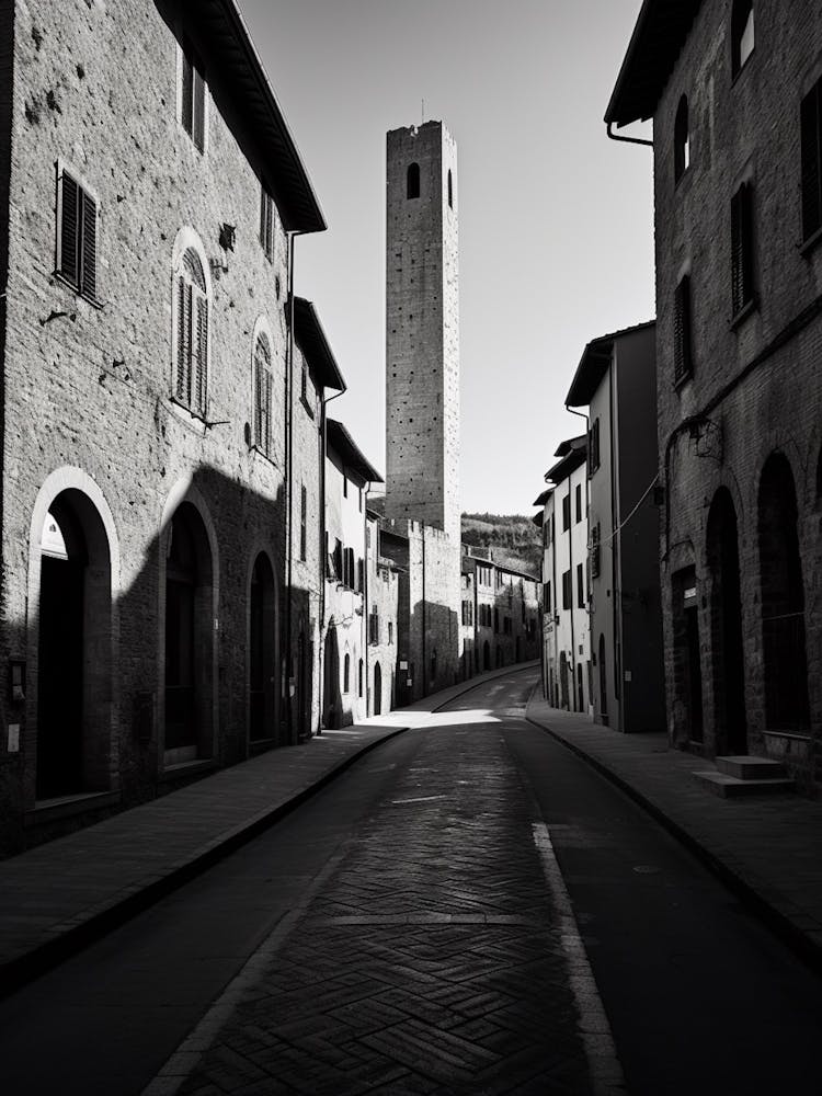 San Gimignano, Italy,  Black And White Analogue Photography  2