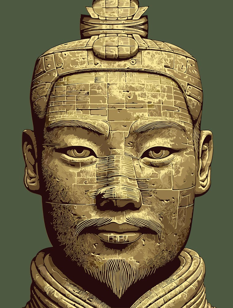 Terracotta Warrior Ancient Gold Art