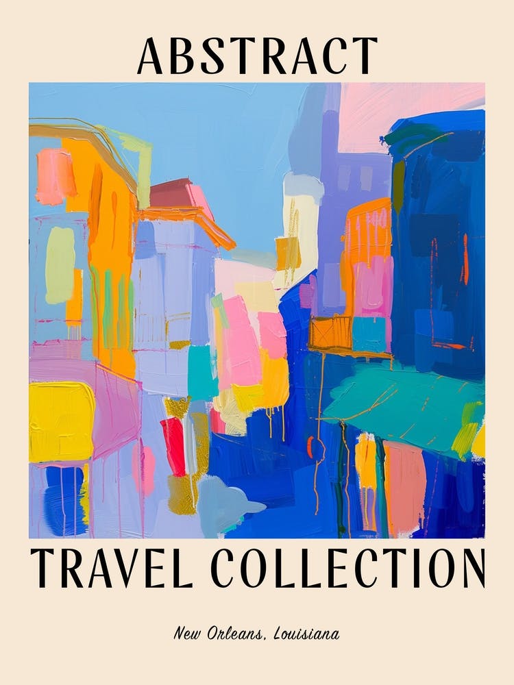 Abstract Travel Collection Poster New Orleans Louisiana 1