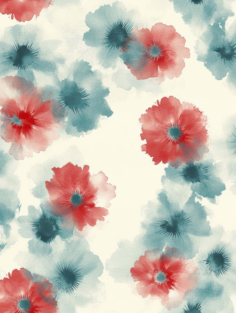 Red And Blue Flowers