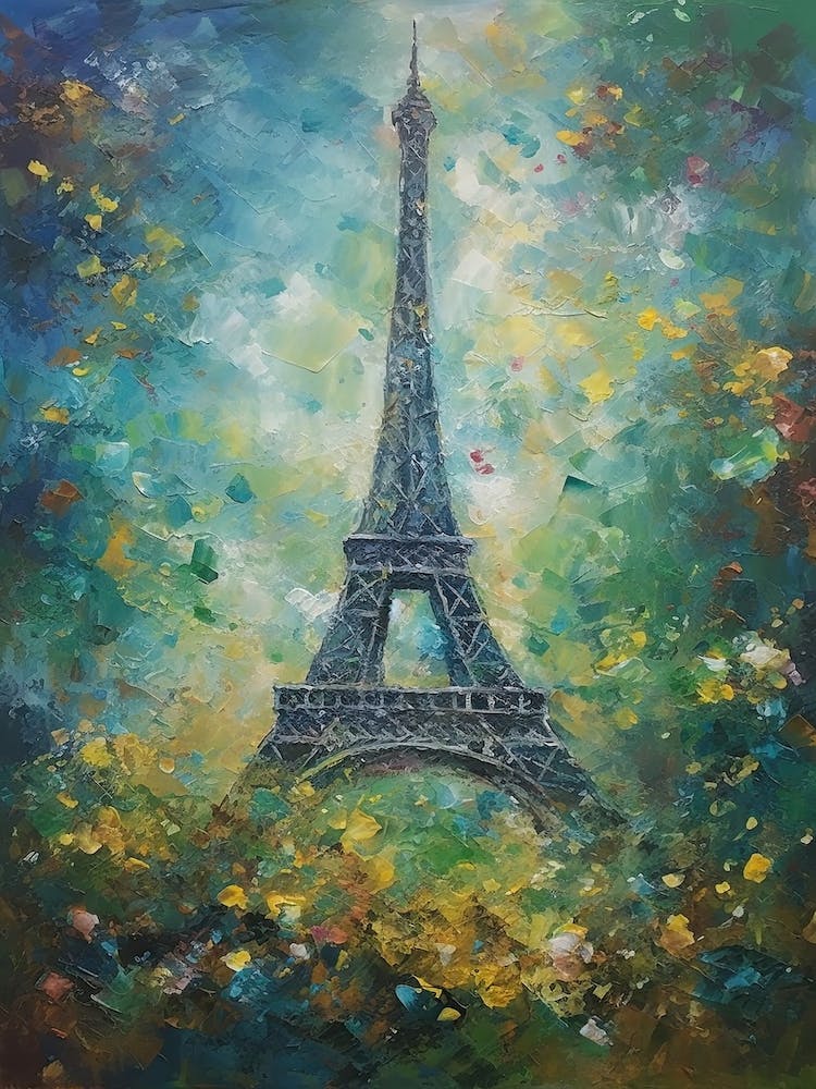 Eiffel Tower Paris France Monet Style 3