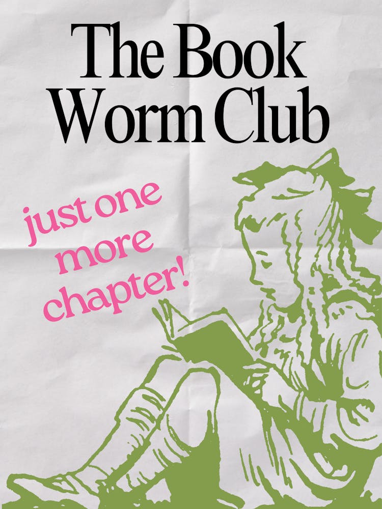 The Book Worm Club (Just one More Chapter) Green and Pink